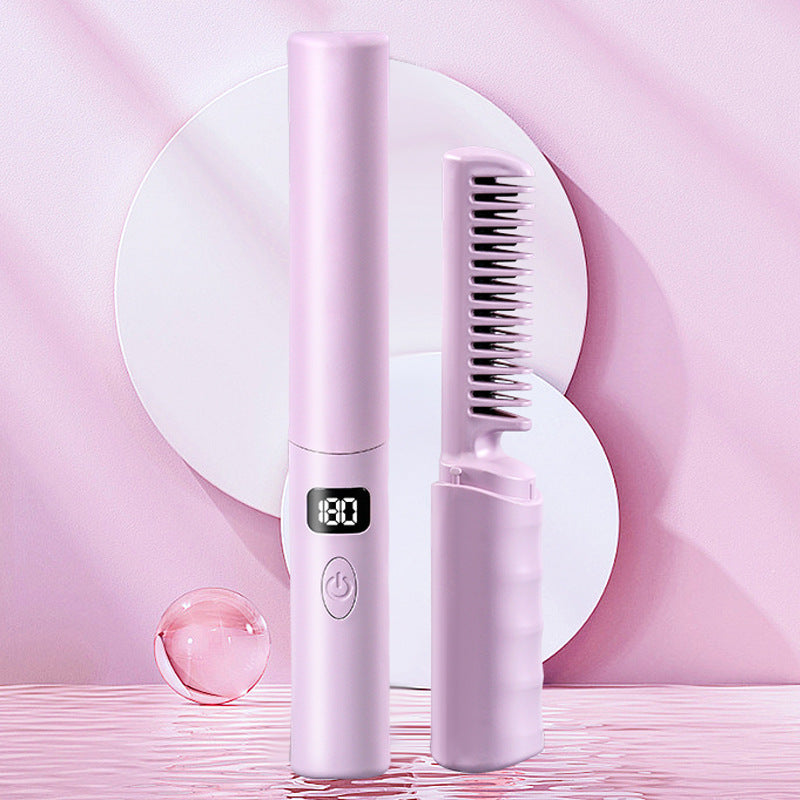 Rechargeable Mini Hair Straightener Brush