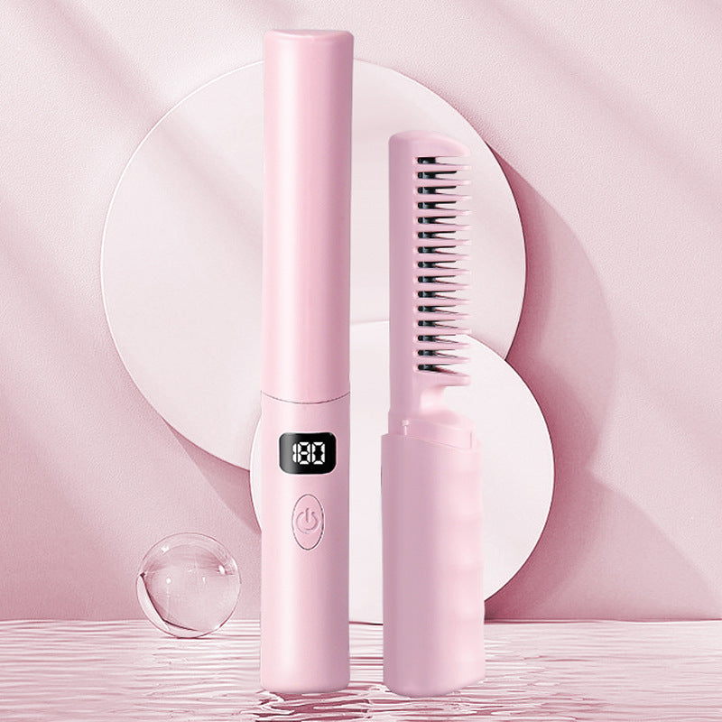 Rechargeable Mini Hair Straightener Brush